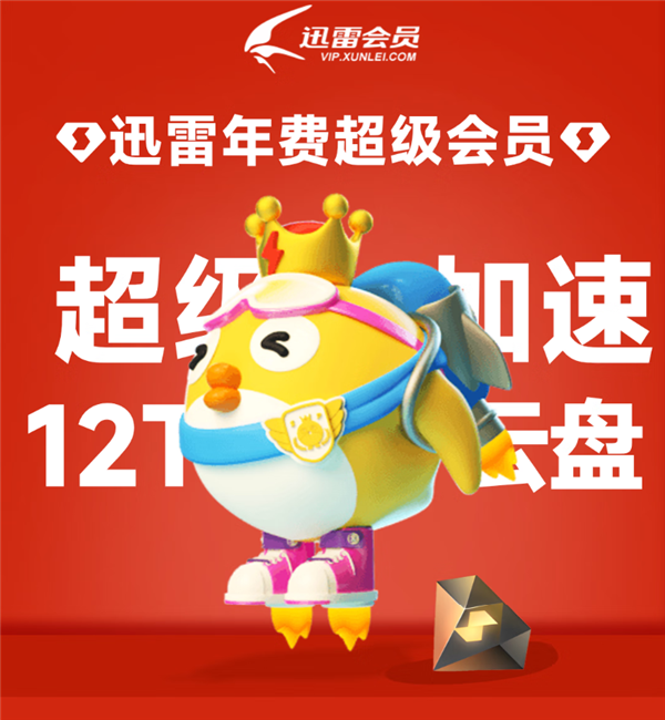 12TB网盘:迅雷超级会员约10元/月年内新低