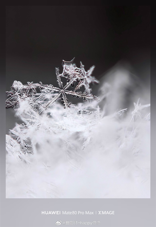 华为Mate80ProMax神了!10倍长焦拍雪花冰晶质感拉满