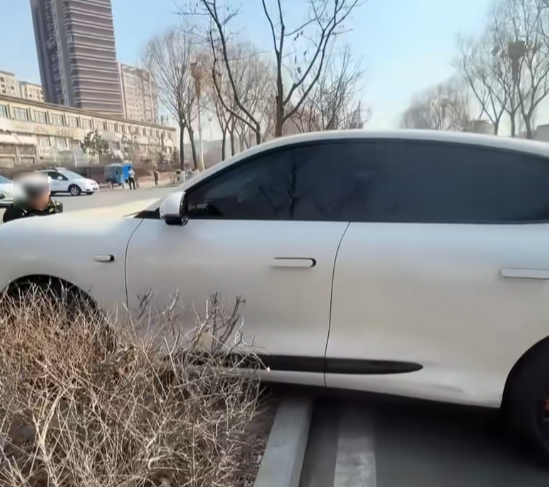 车主下车后车辆自行溜走狂拉隐藏式把手打不开最终撞车