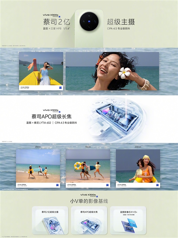 4999元起!超能小V单vivoX300s发布:全焦段蔡司影像、支持口红增距镜