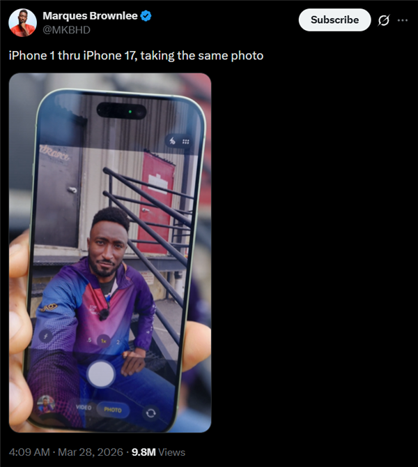 看懵了!初代iPhone到iPhone17自拍对比网友吐槽几乎一样