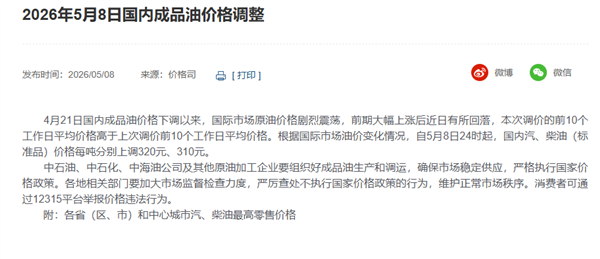 下班先去加油!今晚油价上调:加满一箱多花12.5元