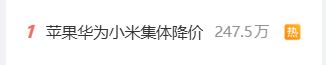 热搜第一!苹果华为小米手机集体降价:最高3000元