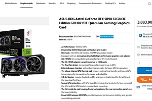 华硕ROG夜神RTX 5090 BTF显卡已开售:标价最低25000元!