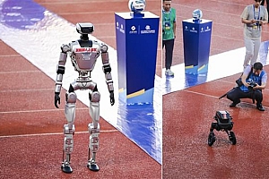 苏超赛场现万人合唱震撼助威 京东智能机器人热舞引爆科技热潮