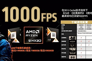 千帧电竞!AMD:9000X3D可在多款游戏实现1000FPS