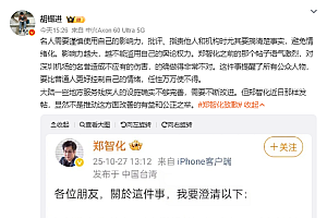 胡锡进谈“郑智化道歉”:名人需要谨慎使用自己的影响力