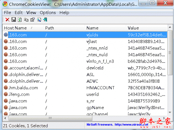 ChromeCookiesView(谷歌浏览器Cookies查看工具) v1.75 官方免费绿色版