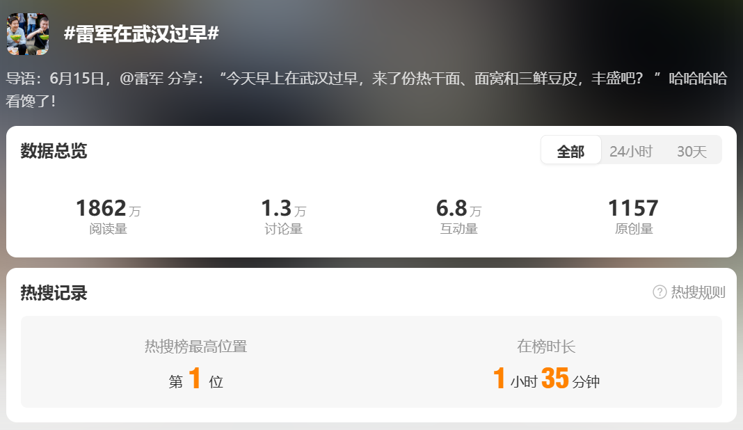 640-89 武汉大成路“过早”被喷模仿黄仁勋,雷军绷不住了!