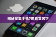揭秘苹果手机7的真实名字