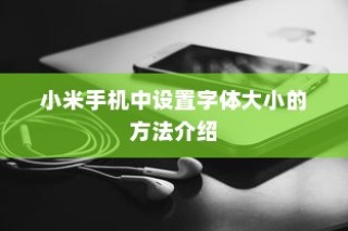 小米手机中设置字体大小的方法介绍