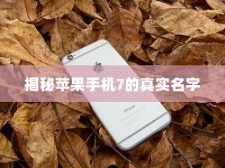 揭秘苹果手机7的真实名字