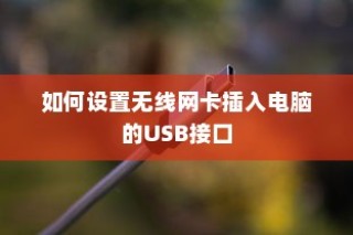 如何设置无线网卡插入电脑的USB接口