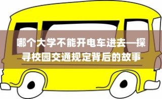 揭秘校园交通规定，哪个大学禁止电车进入？背后的故事探寻
