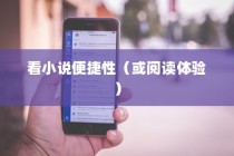 苹果手机看小说方便吗