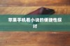 苹果手机看小说的便捷性探讨