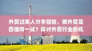 外贸行业值得一试吗？机遇与挑战深度探讨的外贸经验分享。