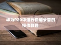 华为P20中进行快速录音的操作教程