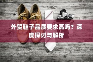 深度探讨与解析，外贸鞋子的品质要求探讨