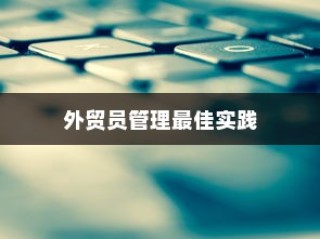 提升外贸业务效率的关键策略与外贸员管理最佳实践