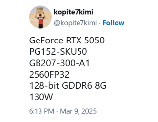 RTX 5050性能受限，显存6GB，面临Intel竞争压力的挑战