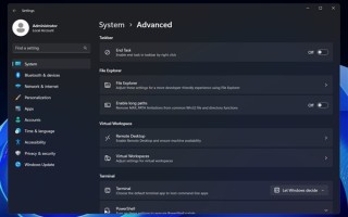 Windows 11更新增设高级选项页面