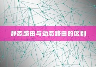 静态路由与动态路由的区别及设置方法