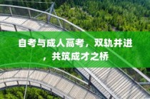 自考与成人高考，双轨并进，共筑成才梦想之桥