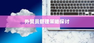 外贸团队管理优化与外贸员管理策略探讨