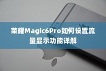 荣耀Magic6Pro如何设置流量显示功能详解