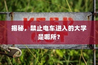 揭秘，哪所大学禁止电车进入？