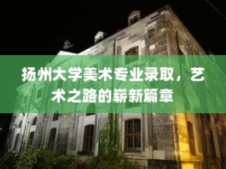 扬州大学美术专业录取，艺术之路的新篇章