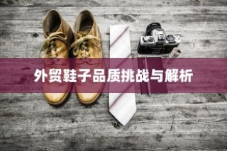 高要求下的外贸鞋业质量标准挑战与品质解析探究