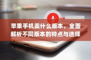 全面解析，苹果手机各版本特点与选择建议
