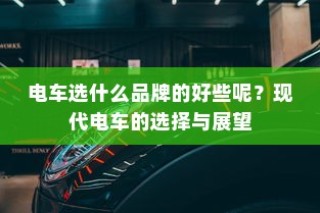 现代电车品牌选择展望，哪些品牌值得考虑？