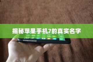 揭秘苹果手机7的真实名字