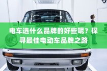 探寻最佳电动车品牌，选购电车的明智之选！