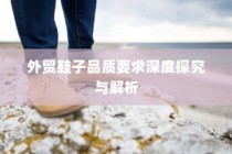 外贸鞋子品质要求的深度探究与解析