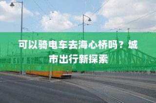 城市出行新探索，电车能否驰骋至海心桥？