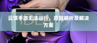 云顶手游无法运行，原因解析与解决方案