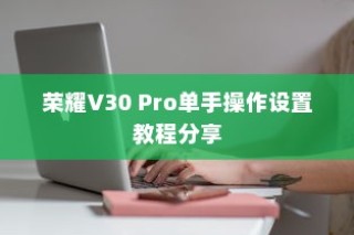 荣耀V30 Pro单手操作设置教程分享