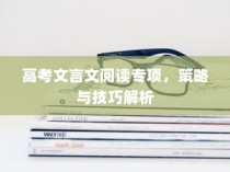 高考文言文阅读专项，策略与技巧深度解析