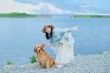 王泫梓妍与金毛湖畔梦幻联动，甜蜜情缘与精灵之歌