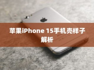 苹果iPhone 15手机壳样子解析