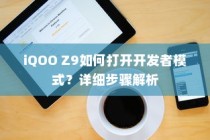 iQOO Z9如何打开开发者模式？详细步骤解析