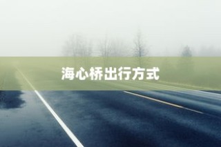 海心桥的出行方式，电车能否通行？