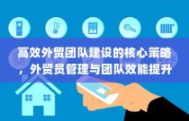 高效外贸团队建设核心策略及外贸员管理与团队效能提升之道