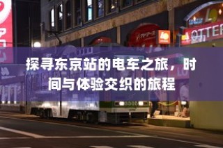 东京站电车之旅，时间与体验交织的探秘之旅