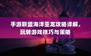 手游联盟海洋亚龙攻略大全，游戏技巧与策略详解