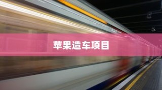 苹果造车项目揭秘，电车究竟是新未来还是新物种？